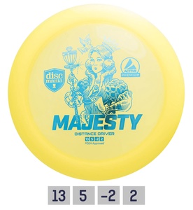 Diskgolfo diskas Distance Driver MAJESTY Active Premium Yellow